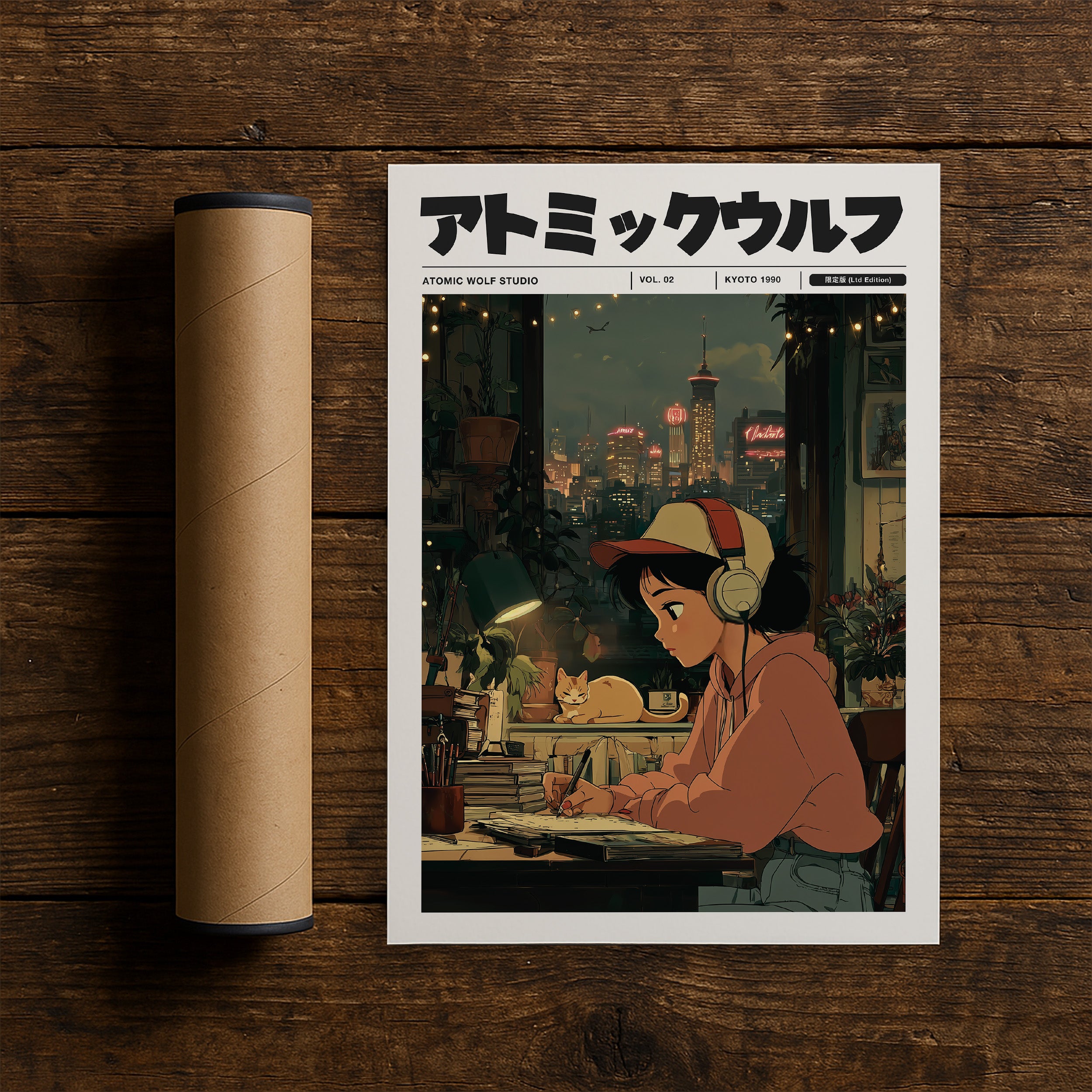 Lofi Study Girl Art Print