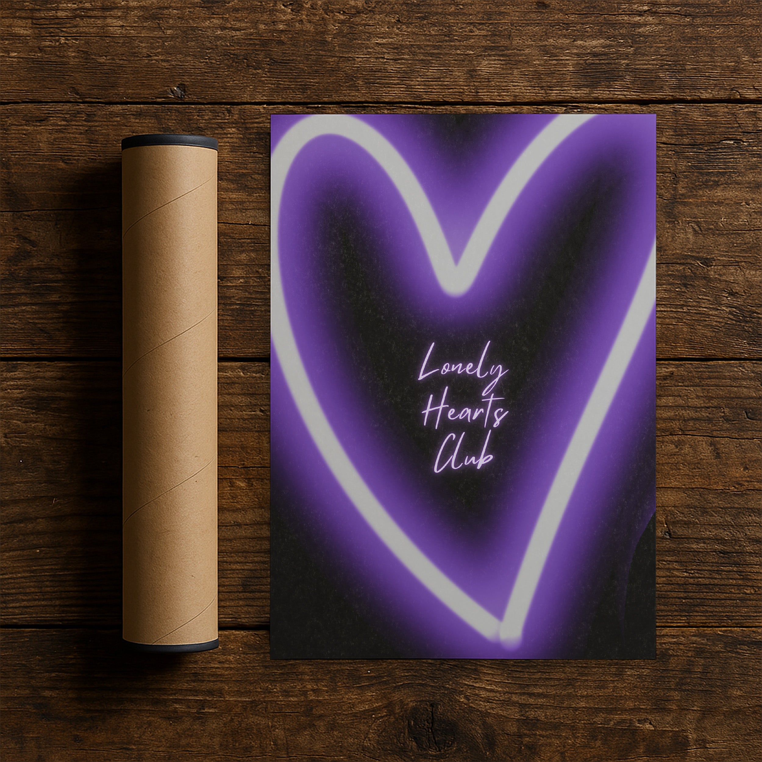 Lonely Hearts Neon Art Print