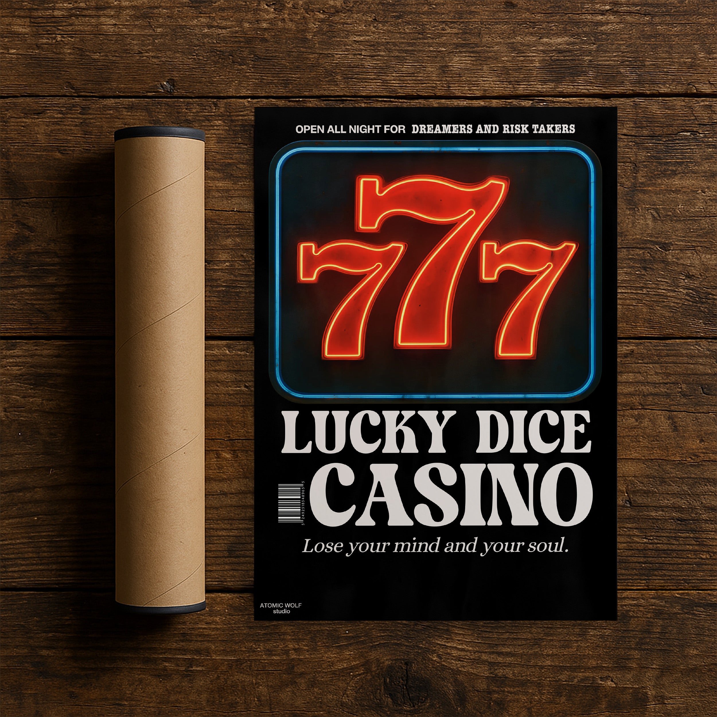 Lucky Dice Casino Art Print