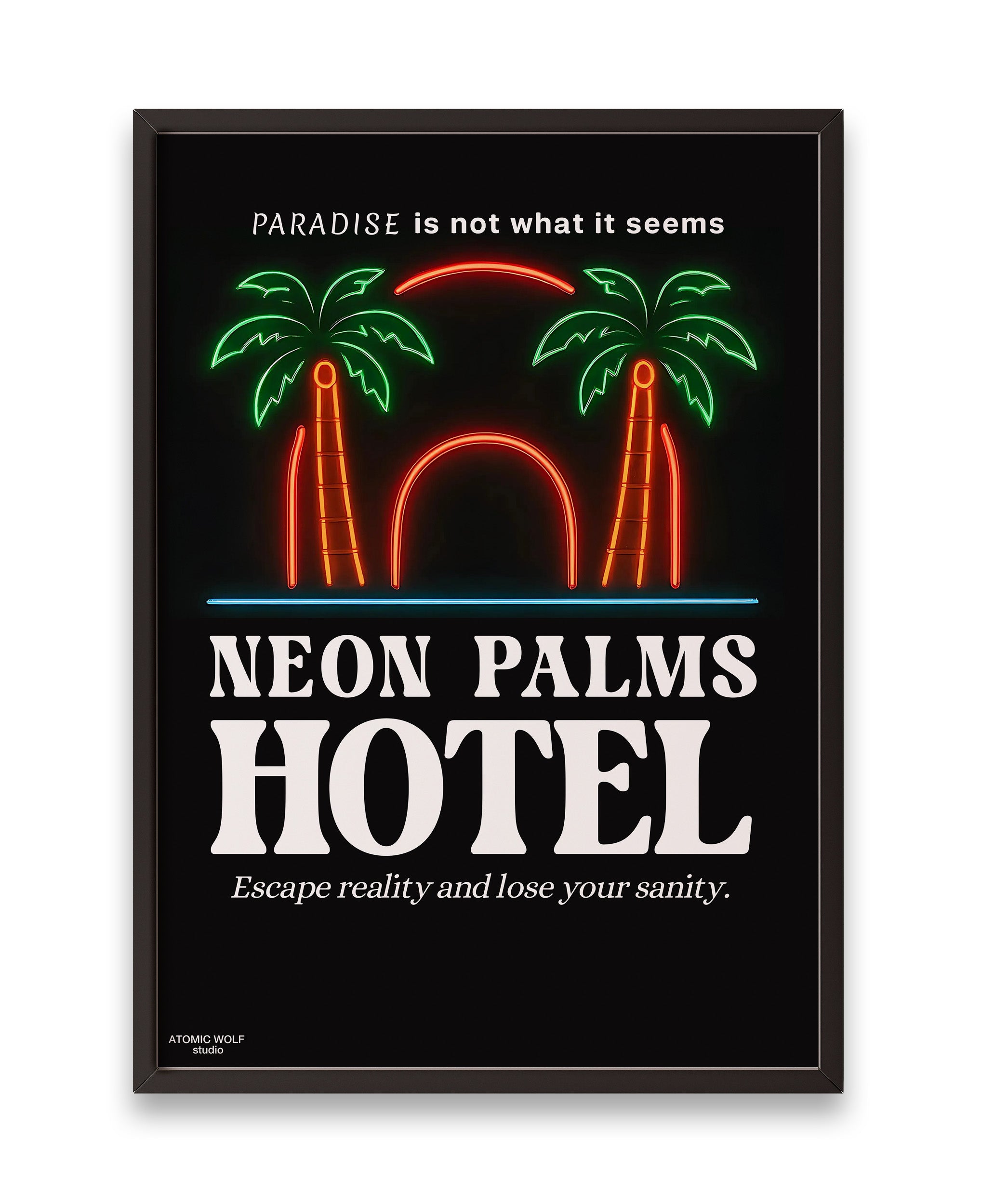 Neon Palms Hotel Art Print