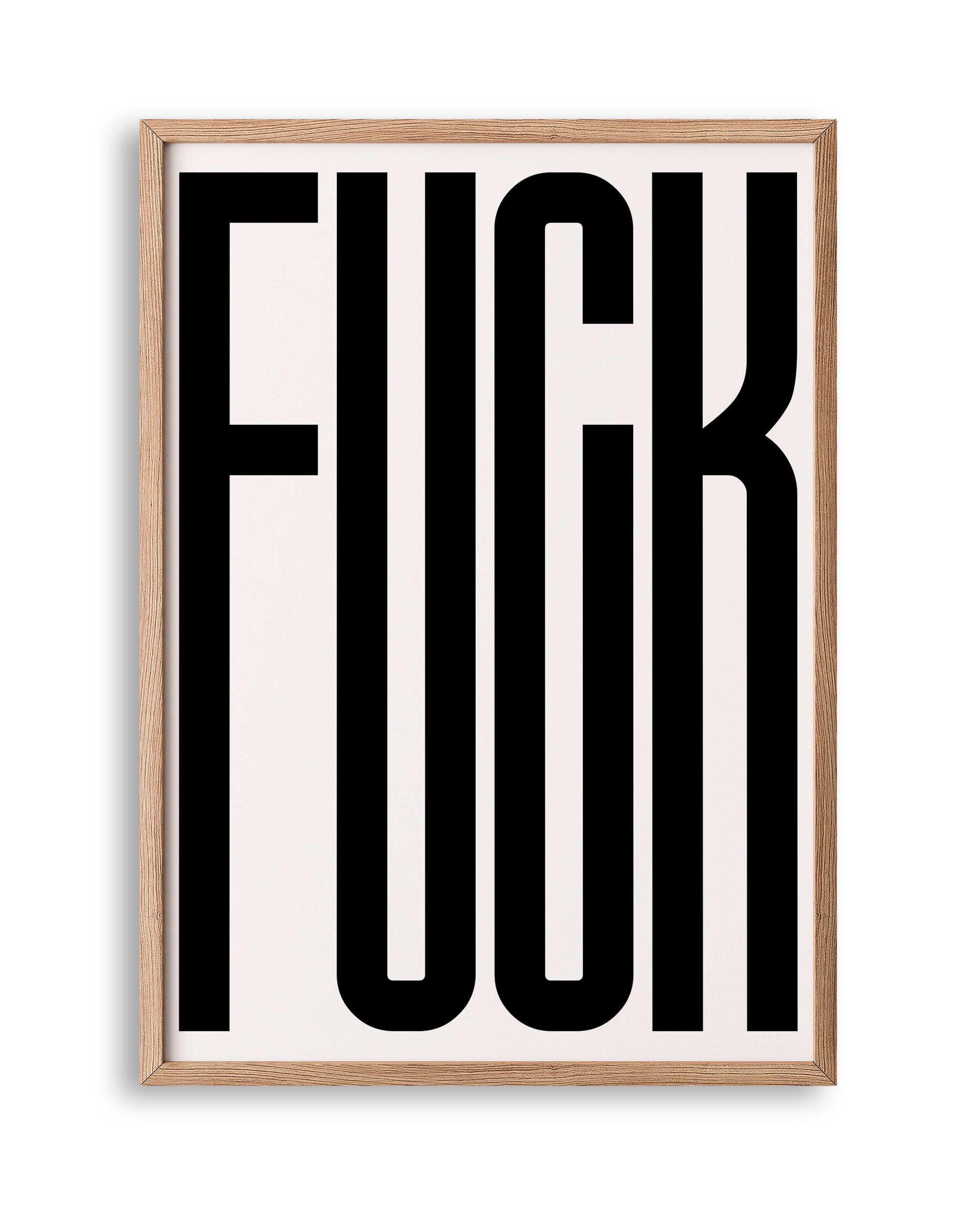 Fuck Black Text Art Print