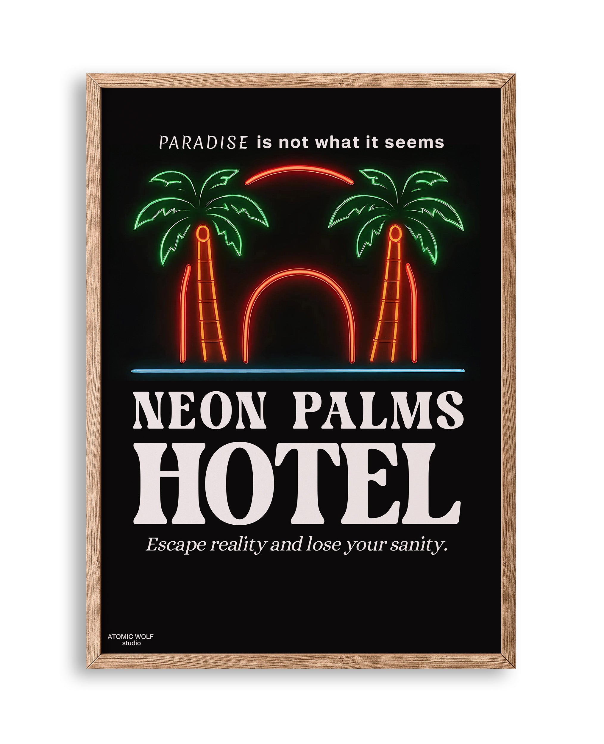 Neon Palms Hotel Art Print