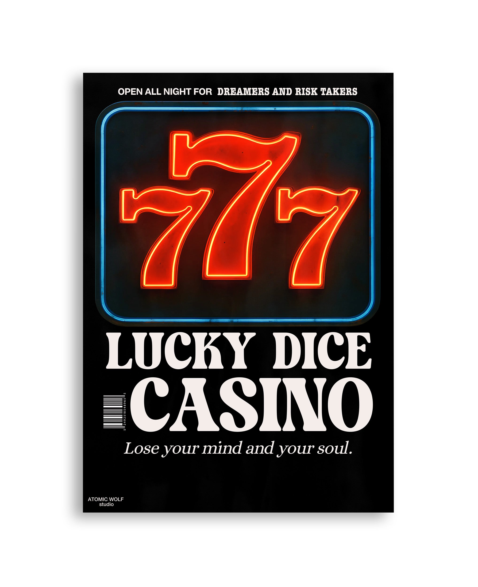 Lucky Dice Casino Art Print