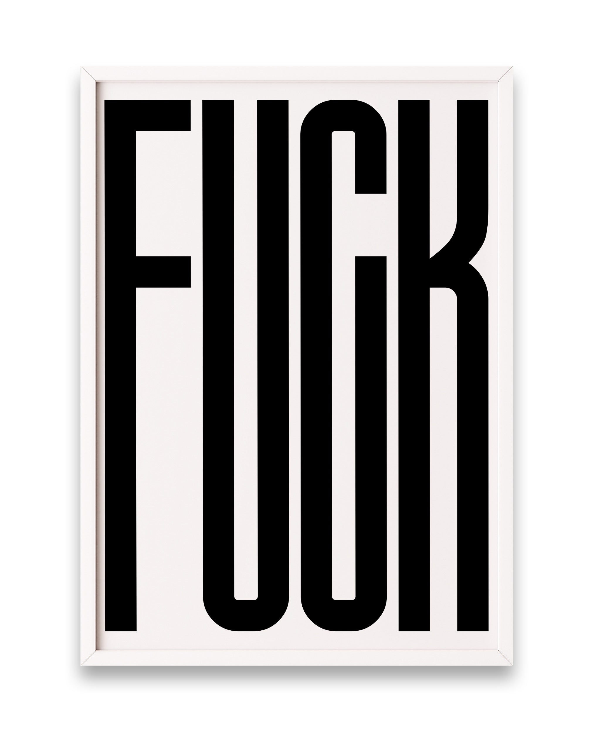 Fuck Black Text Art Print