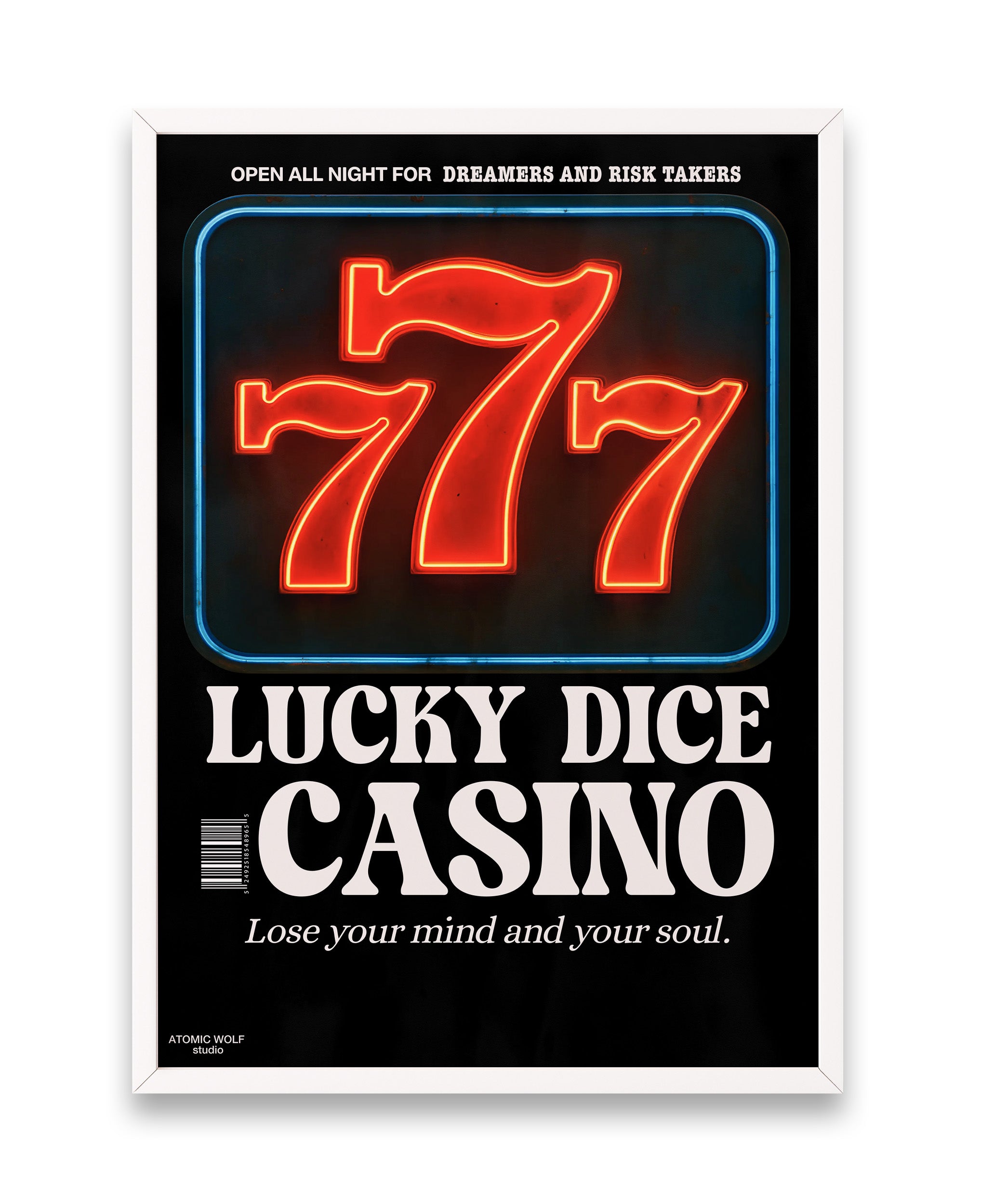 Lucky Dice Casino Art Print