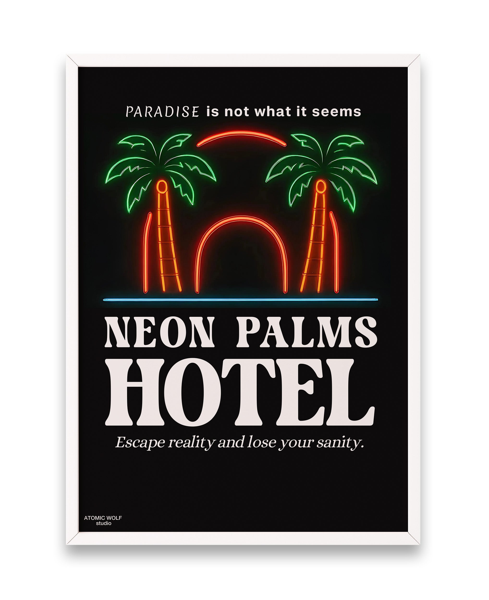 Neon Palms Hotel Art Print