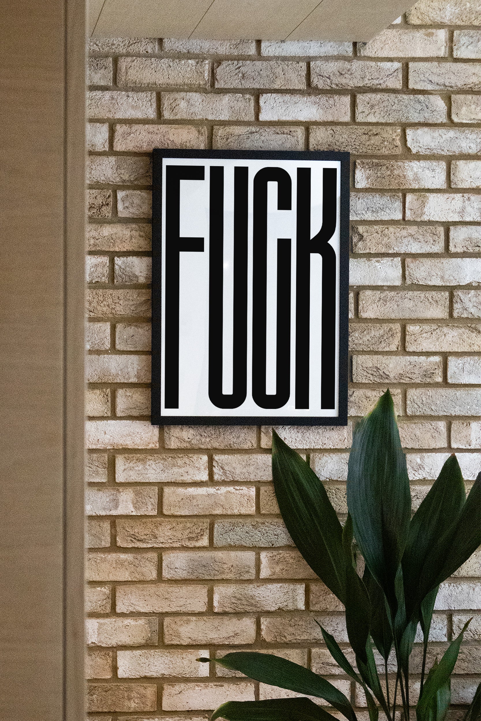 Fuck Black Text Art Print