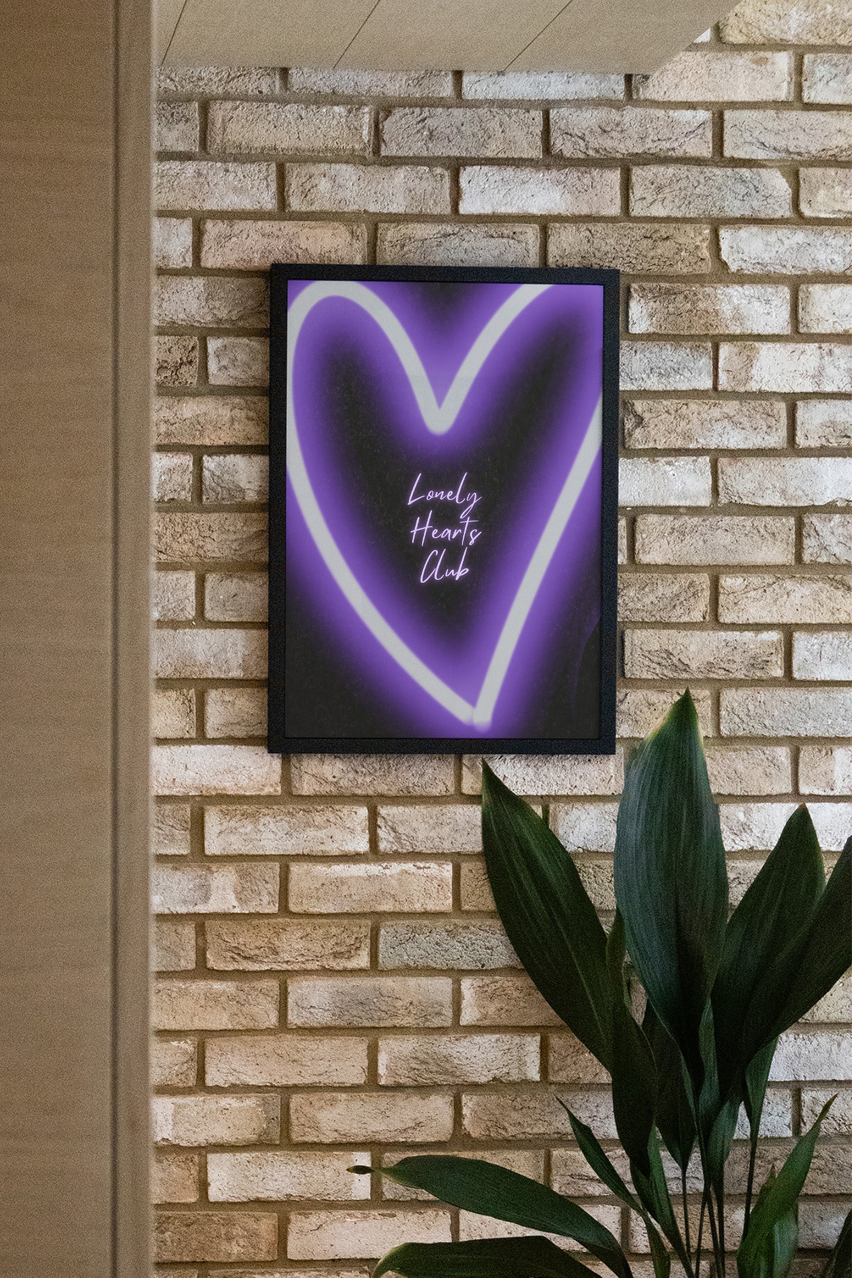 Lonely Hearts Neon Art Print